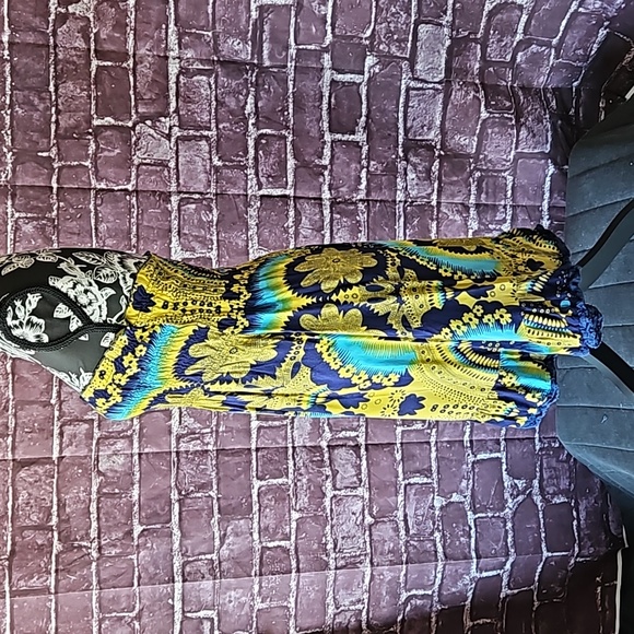 Steve 🍹Madden Strapless Bold Tropical Dress 100% Rayon size Medium - Picture 3 of 6